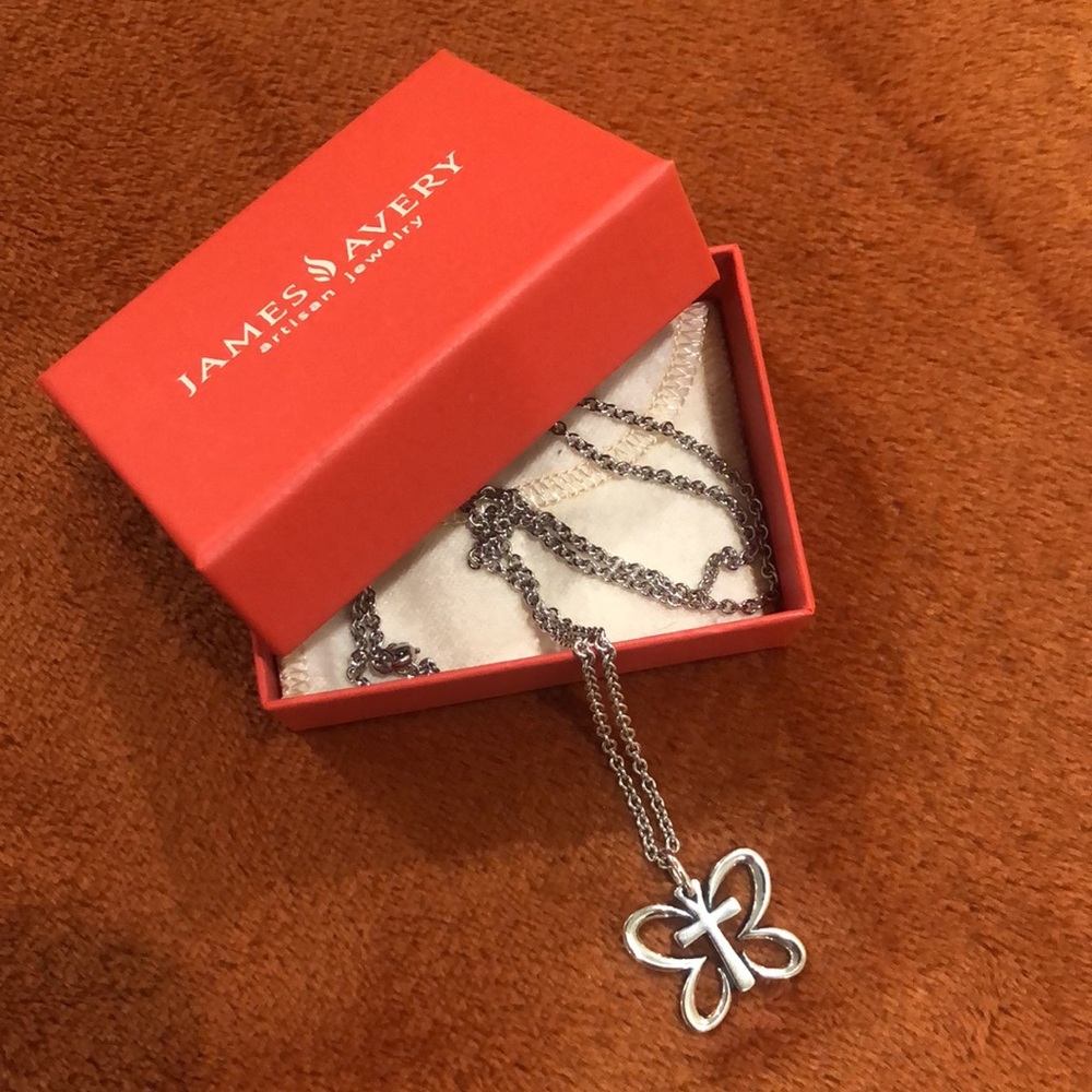 Silver Butterfly Cross James Avery Necklace